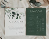 Greenery Wedding Timeline, Weekend Event Schedule (Digital Download)