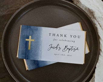 Chocolate Bar Wrapper Template, Chocolate Wrappers, Candy Bar Label, Printable, Editable, Baptism, Labels, First Holy Communion, Boys