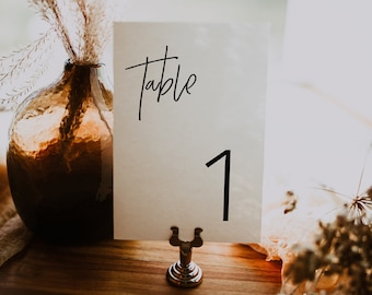 Modern Table Number Card Template, Minimal Simple Clean Wedding Table Number, Editable, INSTANT DOWNLOAD, Templett, DIY, 003