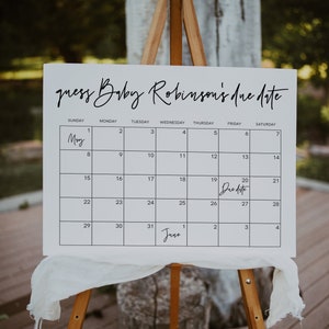 Baby Fälligkeitsdatum Kalender Spiel, Errate den Geburtstag des Babys, geschlechtsneutrale bearbeitbare Babyvorhersage, Fälligkeitsdatumsspiel, Sofort, Vorlage, 41