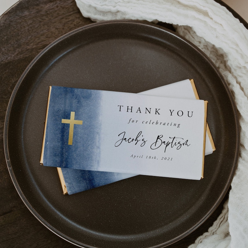 Baptism Wrapper Hershey Bar Etsy