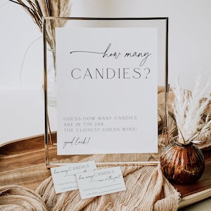 Guess How Many Candies are in the Jar Game, Minimalist Baby Shower Game, Modern Baby Shower Game, Baby Shower Game, How Many, Editable, 89