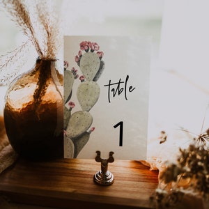Modelo de cartão com número de mesa de cacto, número de mesa de casamento de cacto, deserto, editável, DOWNLOAD INSTANTÂNEO, modelo, faça você mesmo, 45