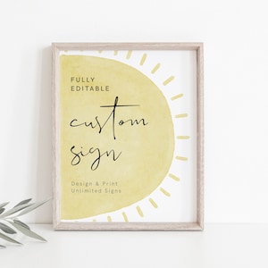 Sunshine Custom Sign, Sunshine Baby Shower, Spring Summer Baby Shower Sign, Create Any Sign, INSTANT DOWNLOAD, A little Sunshine, 94