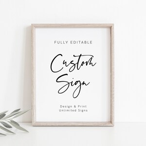 Minimalist Wedding Sign Template, Custom Sign, Modern Wedding Signage, Printable Signs for Party, Templett Wedding Sign, Editable Sign, 003