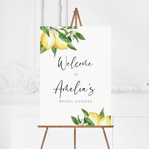 Lemon Welcome Sign, Bridal Shower, Lemon Wedding, Welcome Bridal, Lemon, Bridal Shower Welcome, Citrus Welcome, Editable, Download, Template