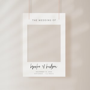 Minimalist Photo Prop Frame Template, Modern Wedding Photo Frame Prop Printable, Photo Booth Frame Prop, Instant Download, Editable, 41