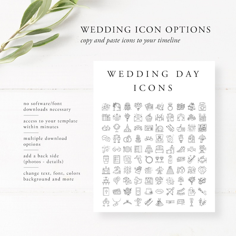 Wedding Program Sign Template, Modern Wedding, Wedding Itinerary, Timeline Sign, Download, Editable, Template, Minimalist, Modern, 003 image 5