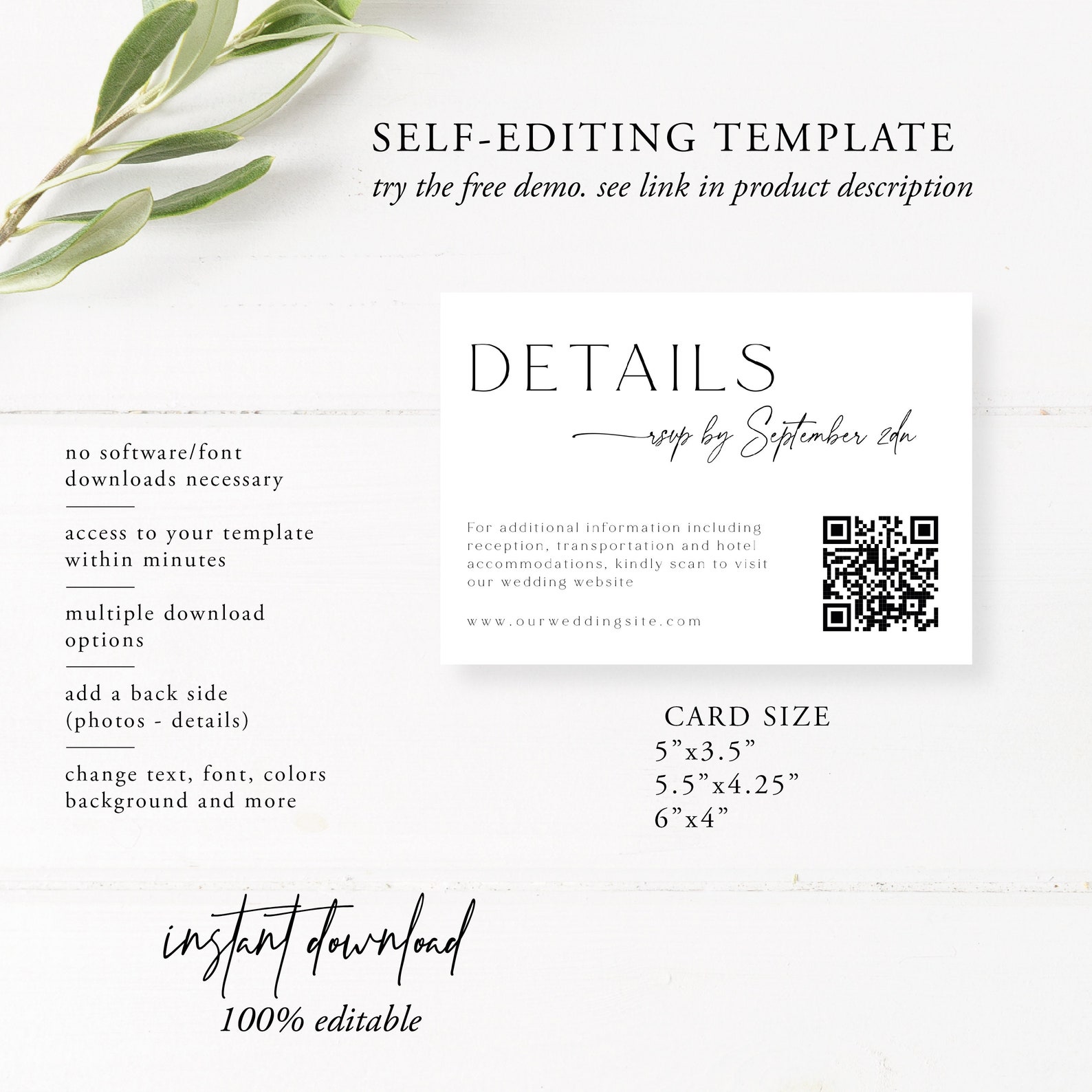 QR Code Details Card Minimalist Wedding Details Insert Etsy qr-code-details-card-minimalist-wedding-details-insert-etsy