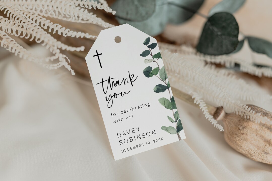 Baptism Favor Tags Template, Printable Baptism Favor Tag, First ...