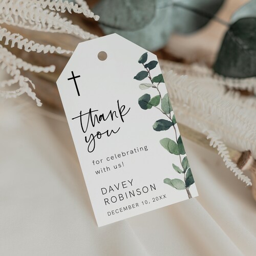 Baptism Favor Tags Template Printable Baptism Favor Tag | Etsy
