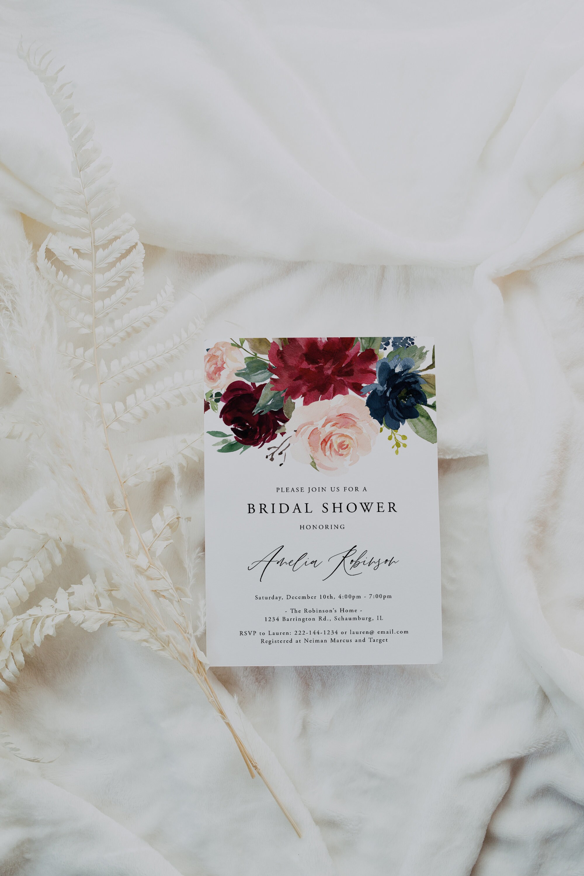 Bridal Shower Invitation Template Templett Printable Etsy