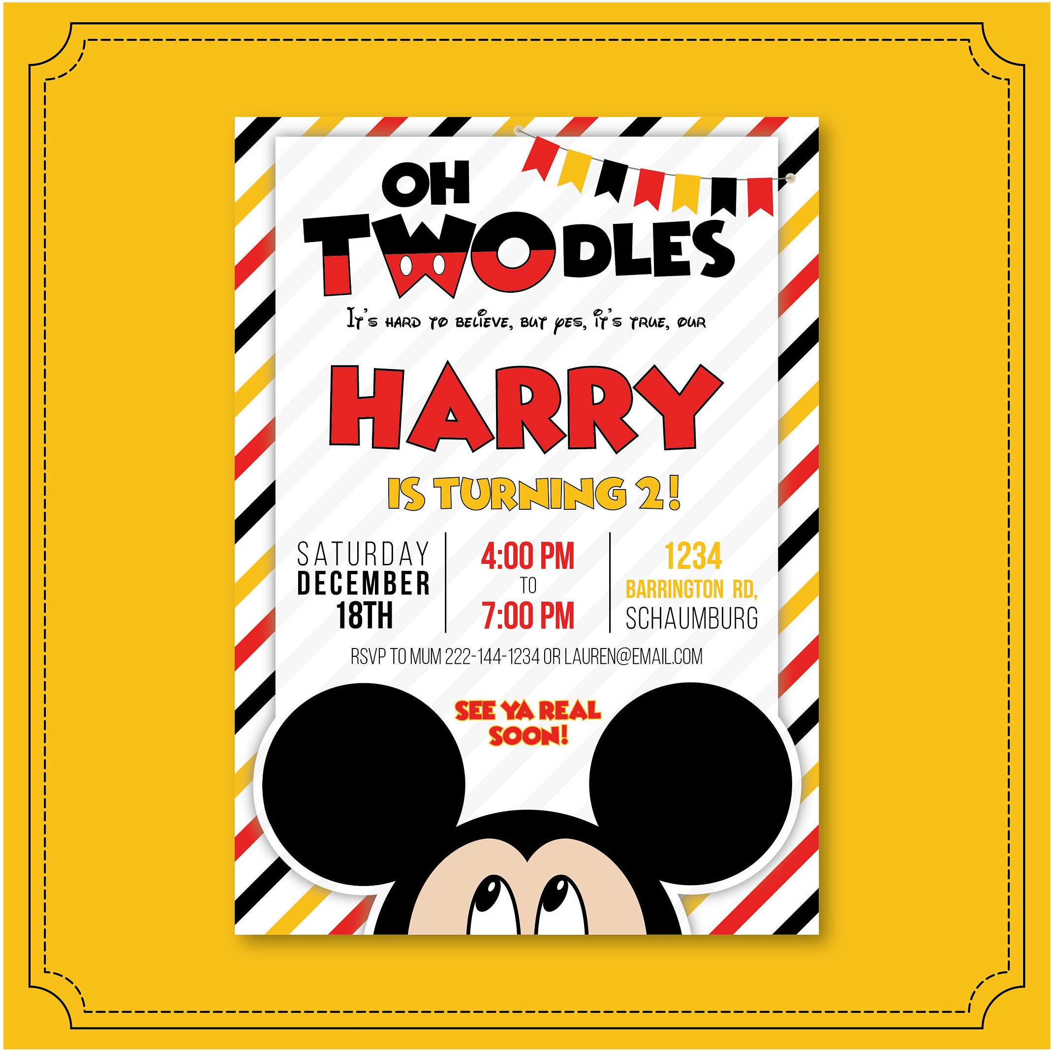  Oh Twodles Invitation Template Free 