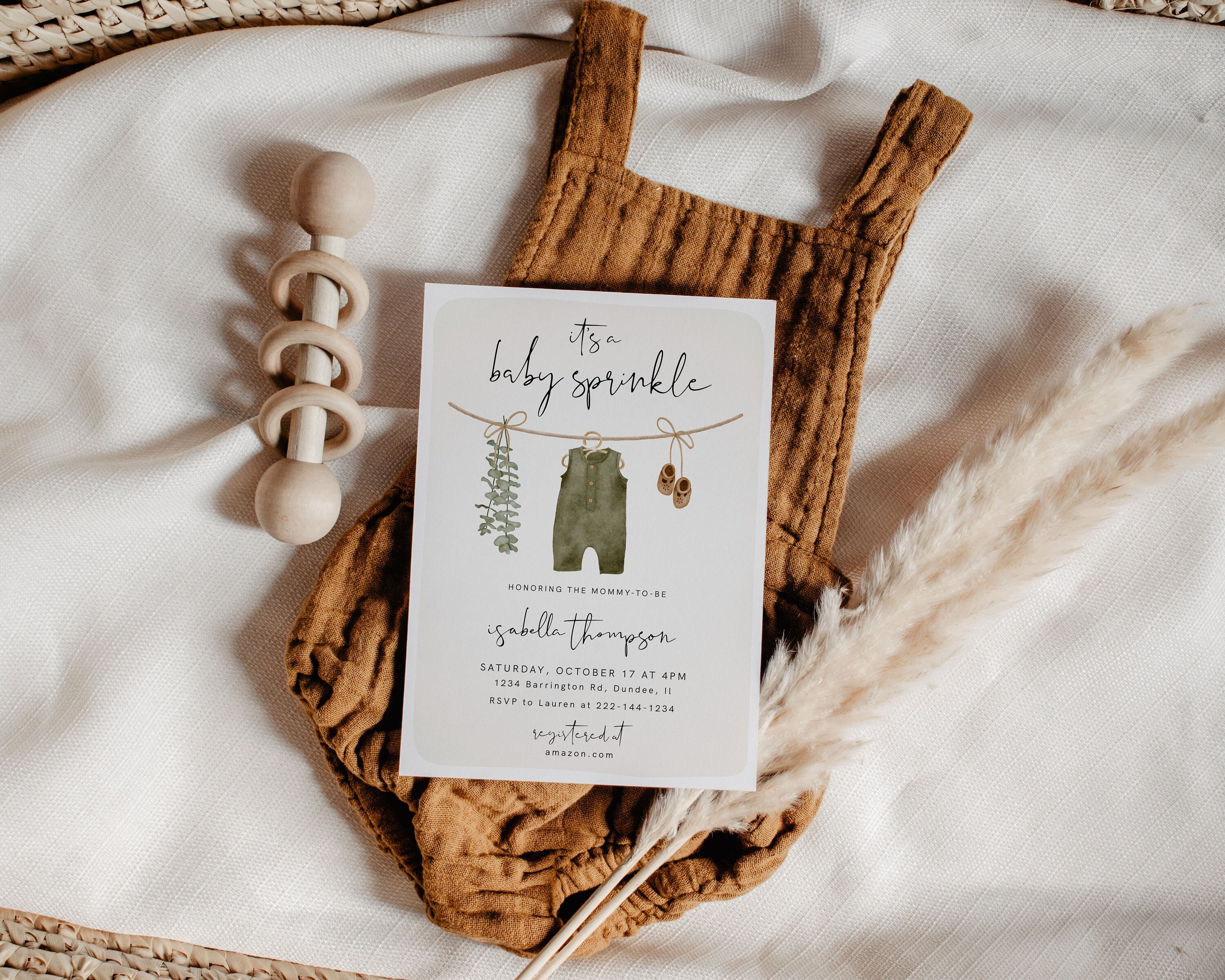 Baby Boy Sprinkle Invitation, Baby Sprinkle Invite, Boy Sprinkle Invitation, Boy Baby Clothes Shower, Boho Baby, Template, Editable, 95