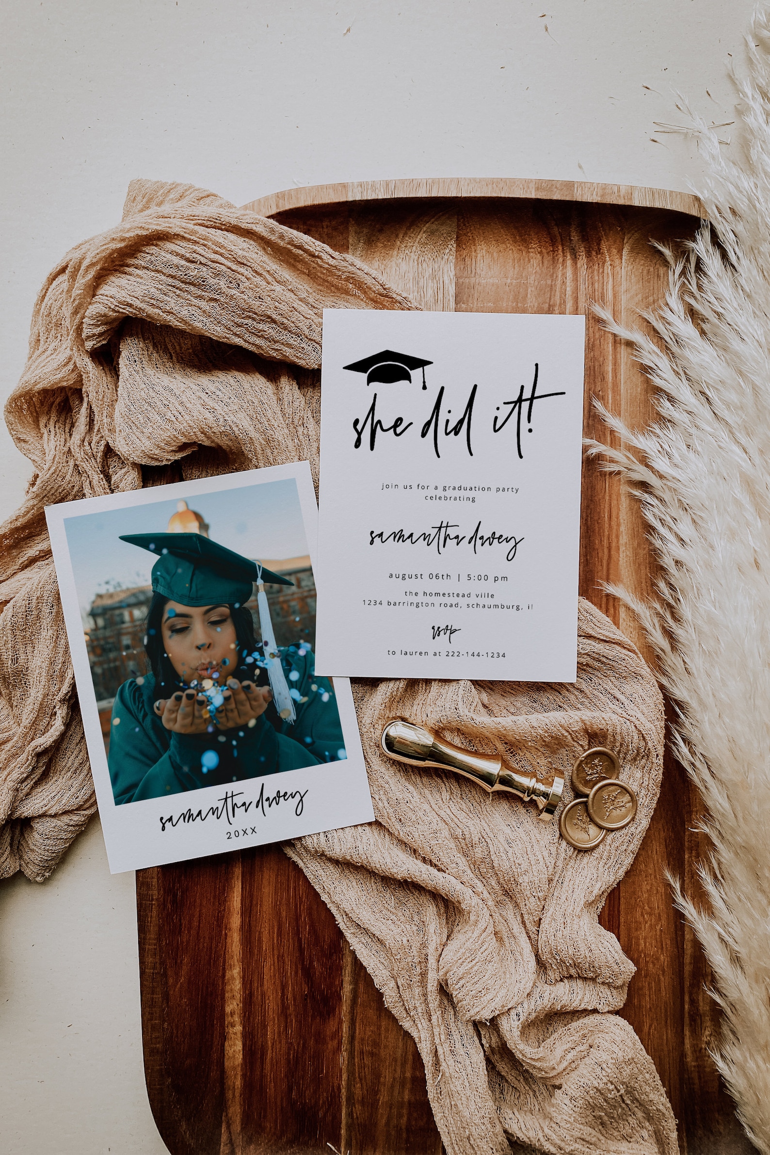 Minimalist Graduation Invitation, Simple Graduation Invitation ...