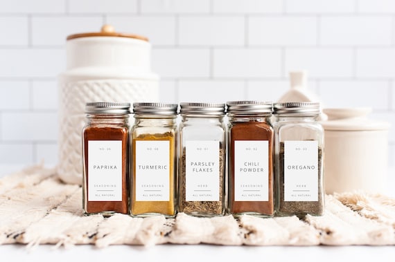 Spice Jar Labels Template, Modern Minimalist Spice Jar Label, Spice Jar Label, DIY Spice Label, Download, Editable, Printable, 039