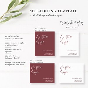 Modern Wedding Sign Template, Custom Sign, Boho Wedding Signage ...