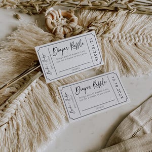 Diaper Raffle Ticket, Baby Shower Raffle, Baby Shower Door Prize Ticket , Baby Shower Invitation Insert, Ticket Template, Minimalist, 003 image 4