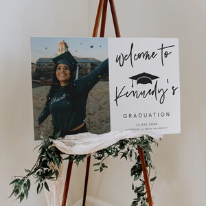 Photo Graduation Welcome Sign Template, Graduation Poster, Download, Graduate Decorations, Senior, College, DIY, Graduation Party, 41
