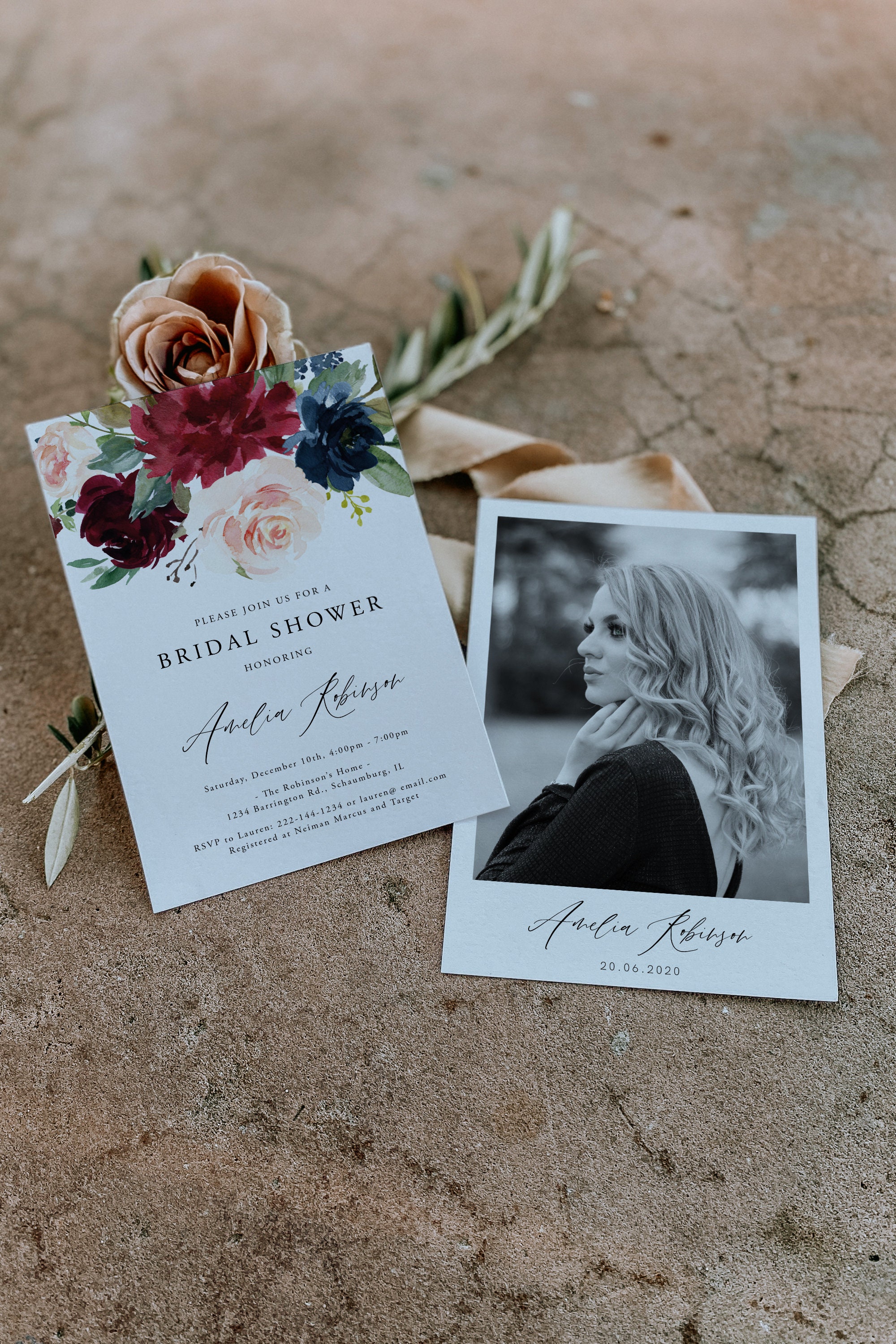 Bridal Shower Invitation Template Templett Printable Etsy