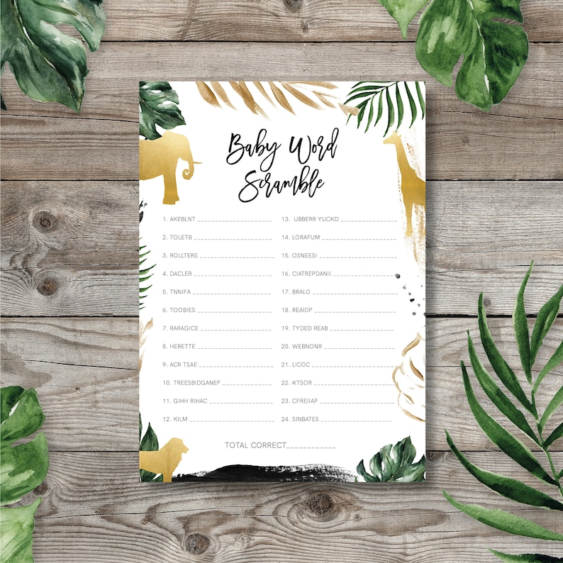 baby word scramble game printable baby word puzzle safari etsy