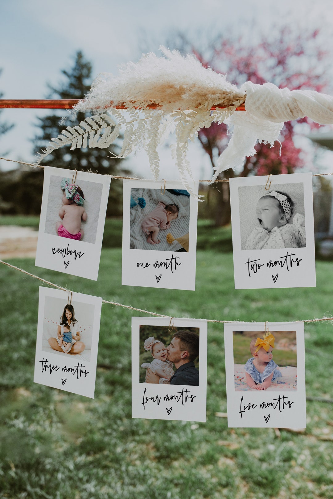 First Birthday Photo Banner, 1st Birthday Photo Banner, Modern ...