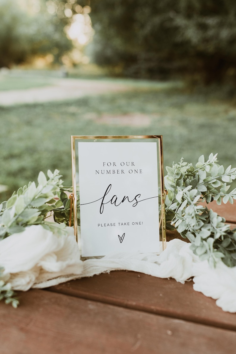 Wedding Fan Sign Template, for Our Number One Fans, Minimalist Wedding ...