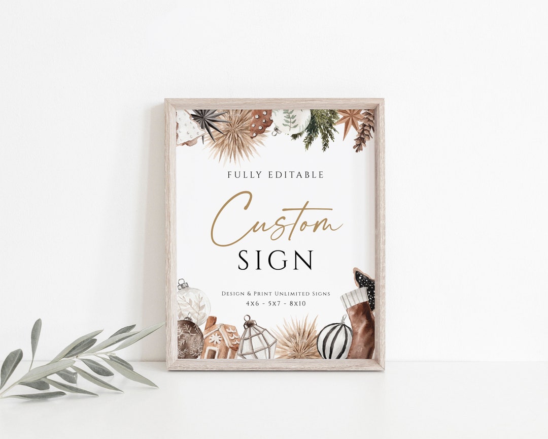 Christmas Custom Sign Template Christmas Editable Sign Holiday Sign Christmas Custom Sign Template Christmas Editable Sign Holiday Sign