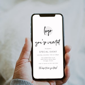 Modern Business Text Message Invitation Template, Minimalist You&#39;re Invited Evite, Special Event invitation, Editable, Download, 41