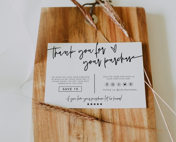 Thank you card sale etsy