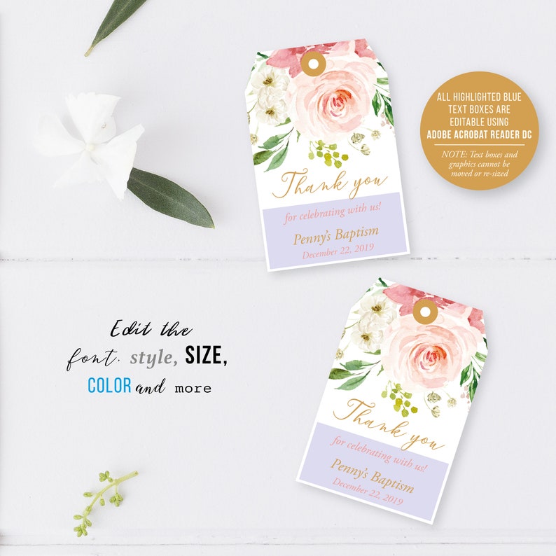 Baptism Favor Tags Template Printable Baptism Favor Tags - Etsy