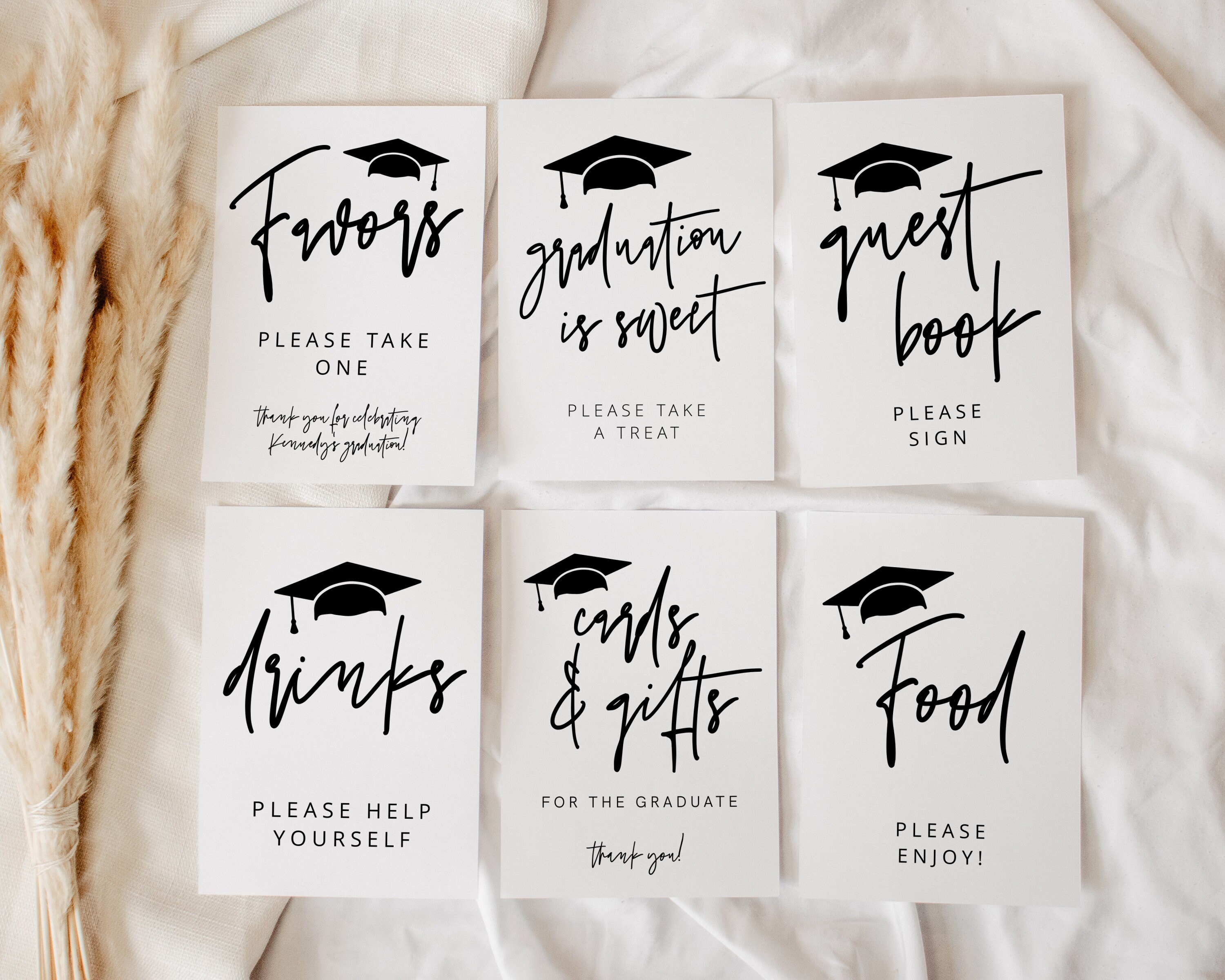 Graduation Mini Sign Modern Graduation Sign Bundle, Minimalist Graduation Sign, Graduation ...