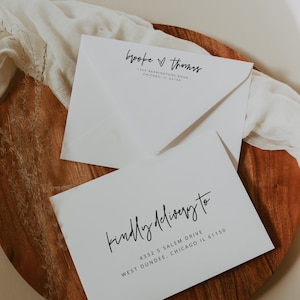 Modern Minimalist Wedding Envelope Address Template, Printable Wedding Envelope Template, Boho, Editable Envelopes, Templett, 41