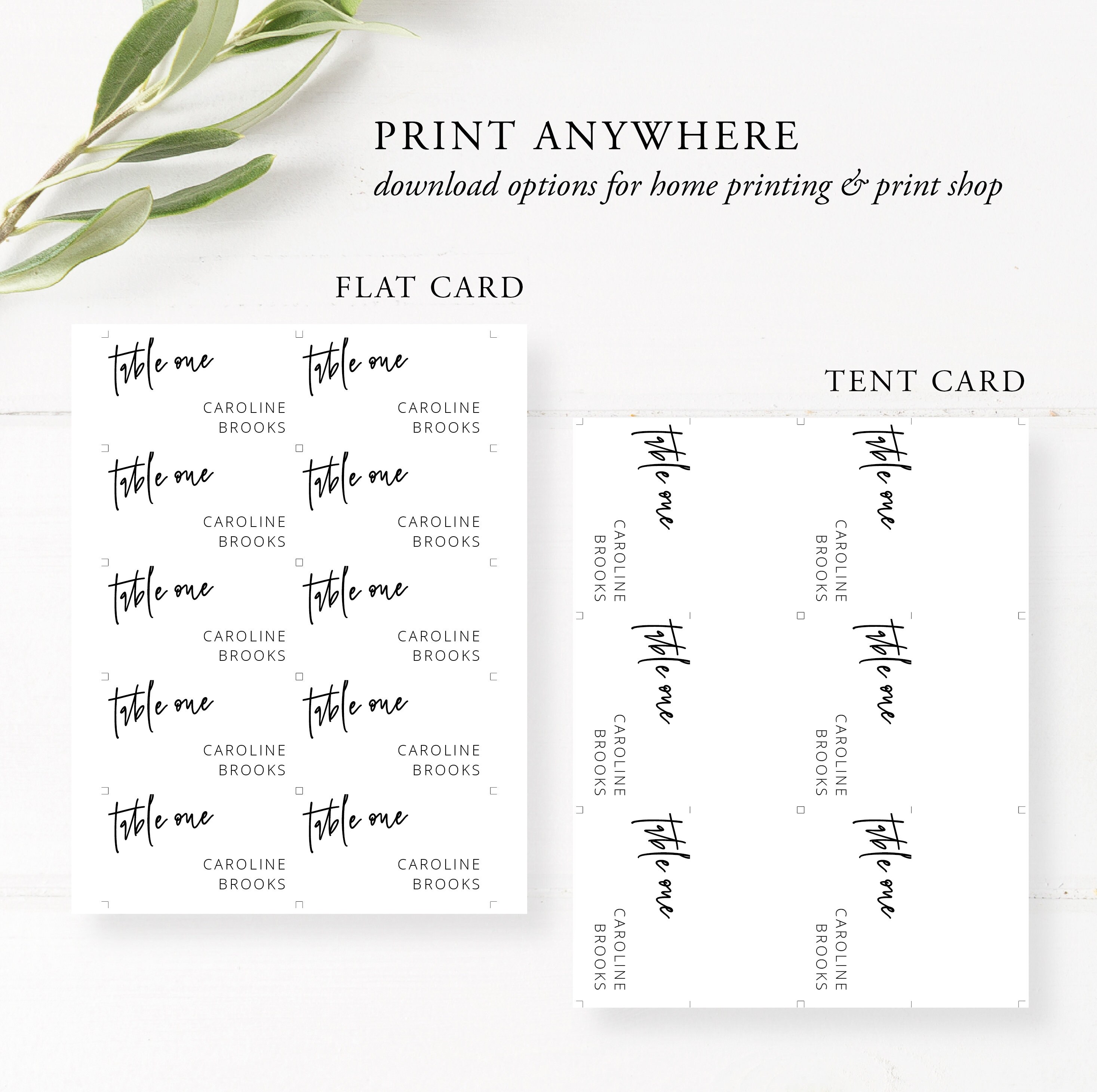 Modern Wedding Place Card Template Printable Place Cards - Etsy