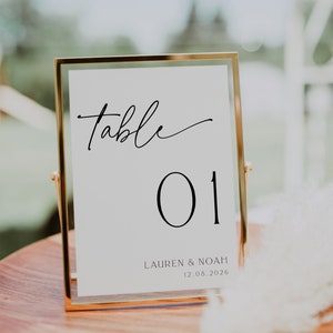 Minimalist Table Number Card Template, Modern Simple Clean Wedding Table Number, Editable, INSTANT DOWNLOAD, Elegant, Modern, DIY, 89