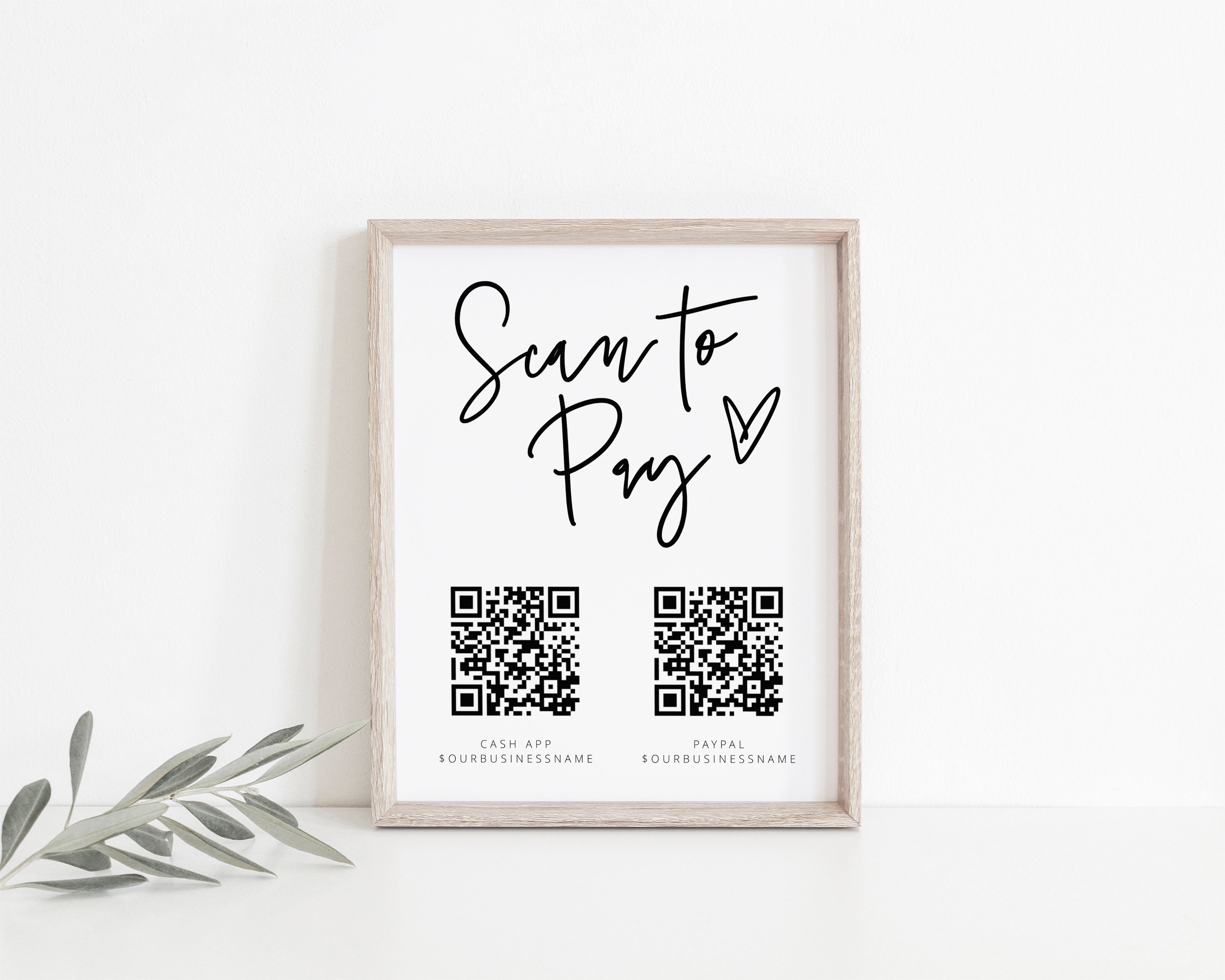 Scan To Pay Sign QR Code Sign Template Small Business Etsy