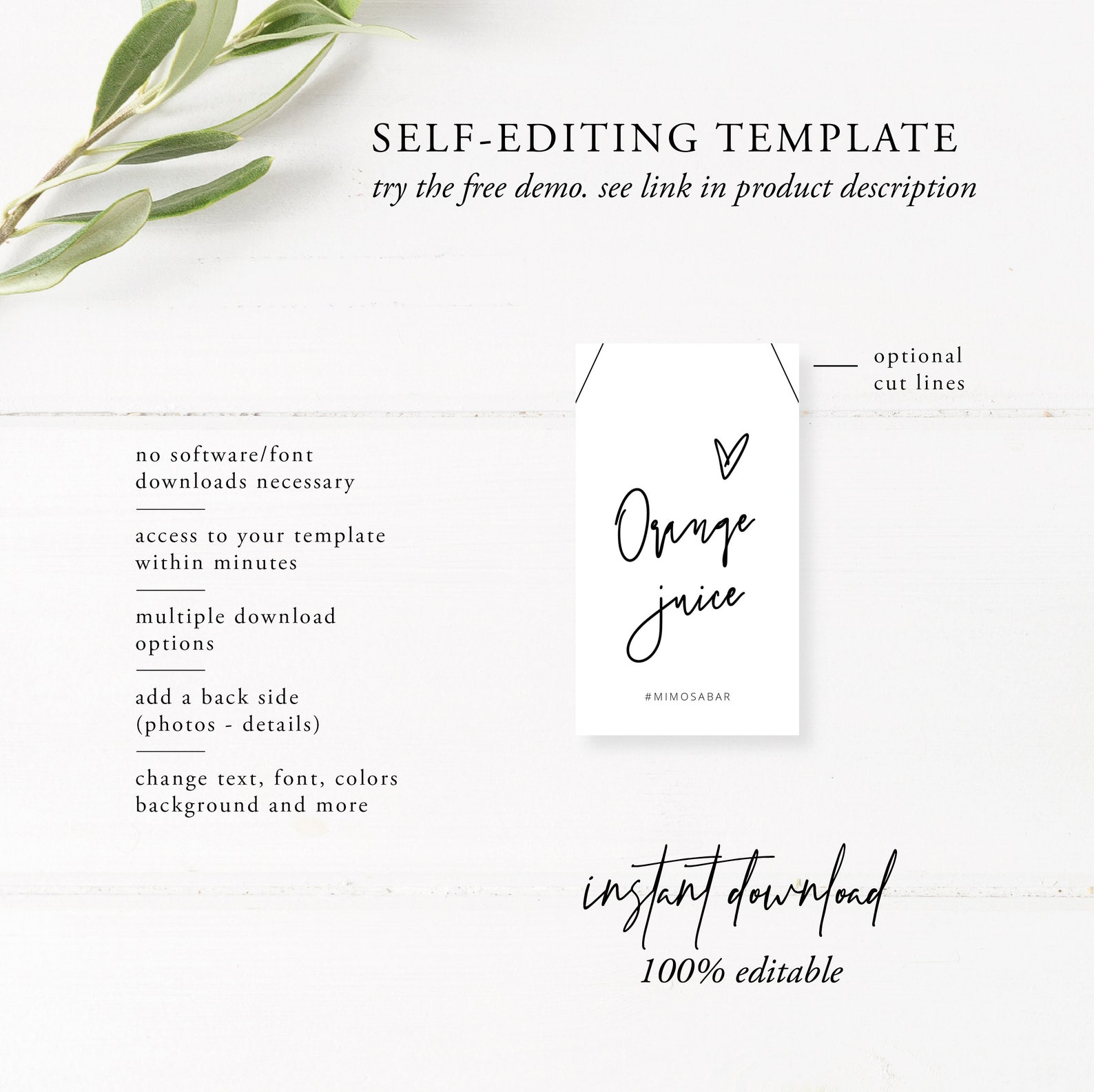 Mimosa Juice Tags Template Download Printable Mimosa Bar - Etsy