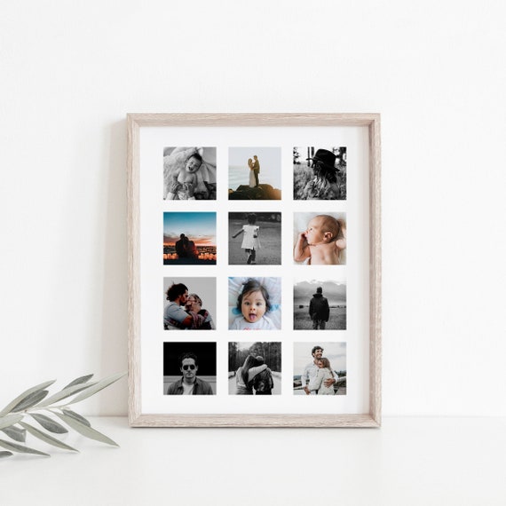 Photo Collage Template, Picture collage, Photo collage gift, Custom photo collage, Family Collage, Download, Editable, CANVA