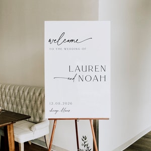 Minimalist Wedding Welcome Sign, Modern Wedding, Printable Wedding Welcome, Wedding Sign, Simple, Editable Template, Instant Download, 89