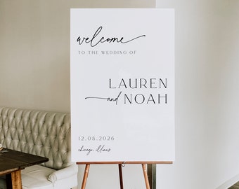 Minimalist Wedding Welcome Sign, Modern Wedding, Printable Wedding Welcome, Wedding Sign, Simple, Editable Template, Instant Download, 89