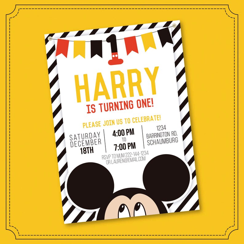 Mickey Mouse Invitation Mickey Mouse Clubhouse Invitation Etsy