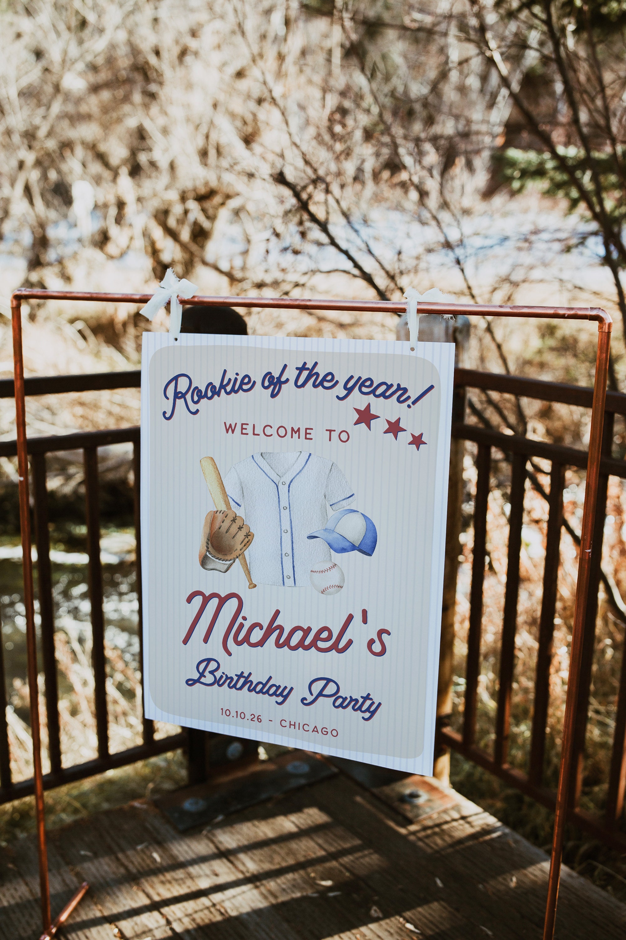 Baseball Birthday Welcome Sign Template, Boy Birthday, Rookie of the ...