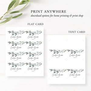 Winter Place Card Template, Printable Place Cards, Winter Pine Wedding ...