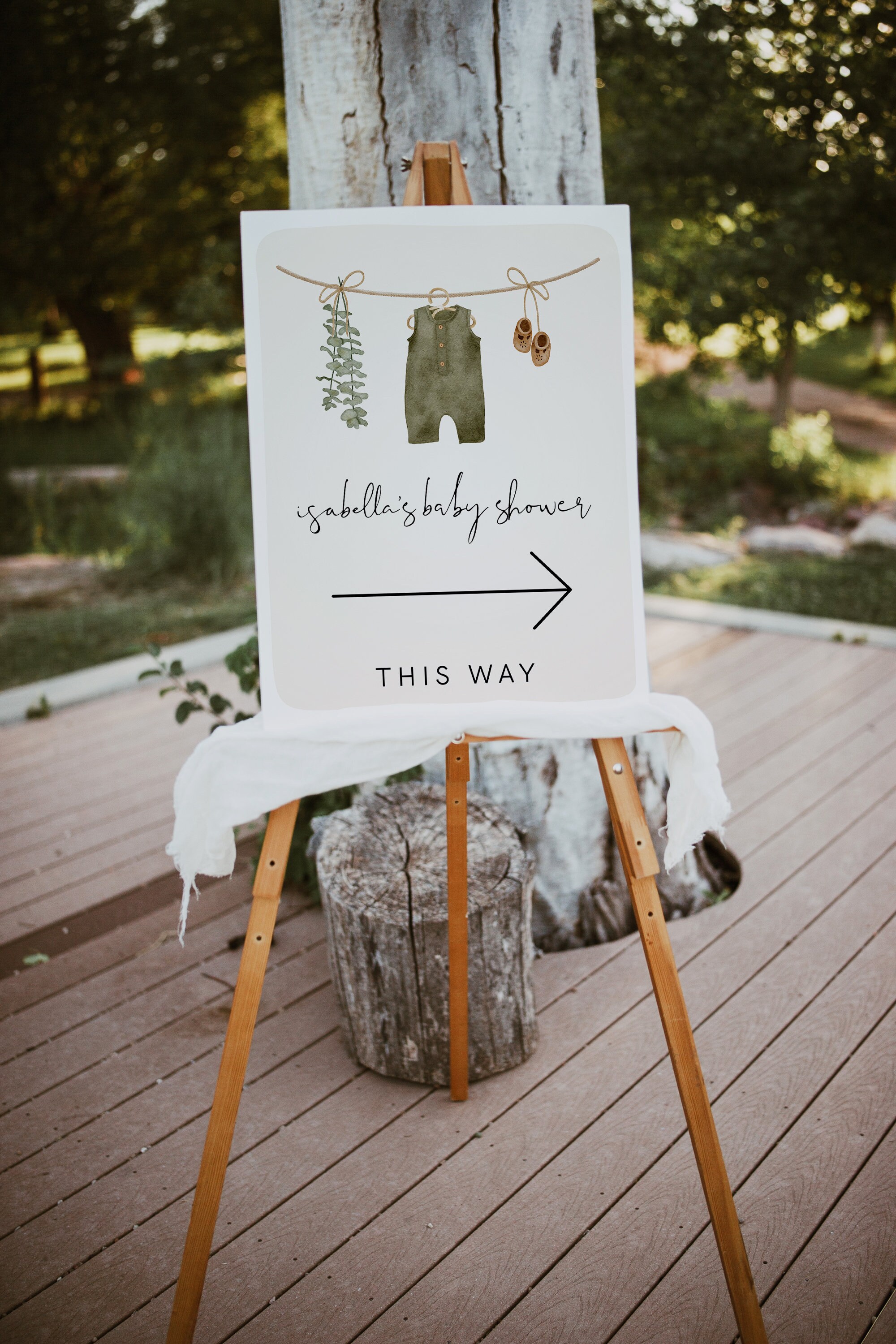 Baby Shower Direction Sign Template, Boho Baby Shower Direction Sign ...