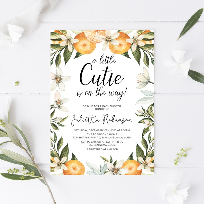 Oranges Baby Shower Invitation Instant Download Cutie Etsy