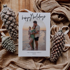 Boog kerstkaart met foto, minimalistische foto vakantie, boog kerstkaart, eenvoudige kerstfotokaart, DOWNLOAD, bewerkbaar, sjabloon, 41