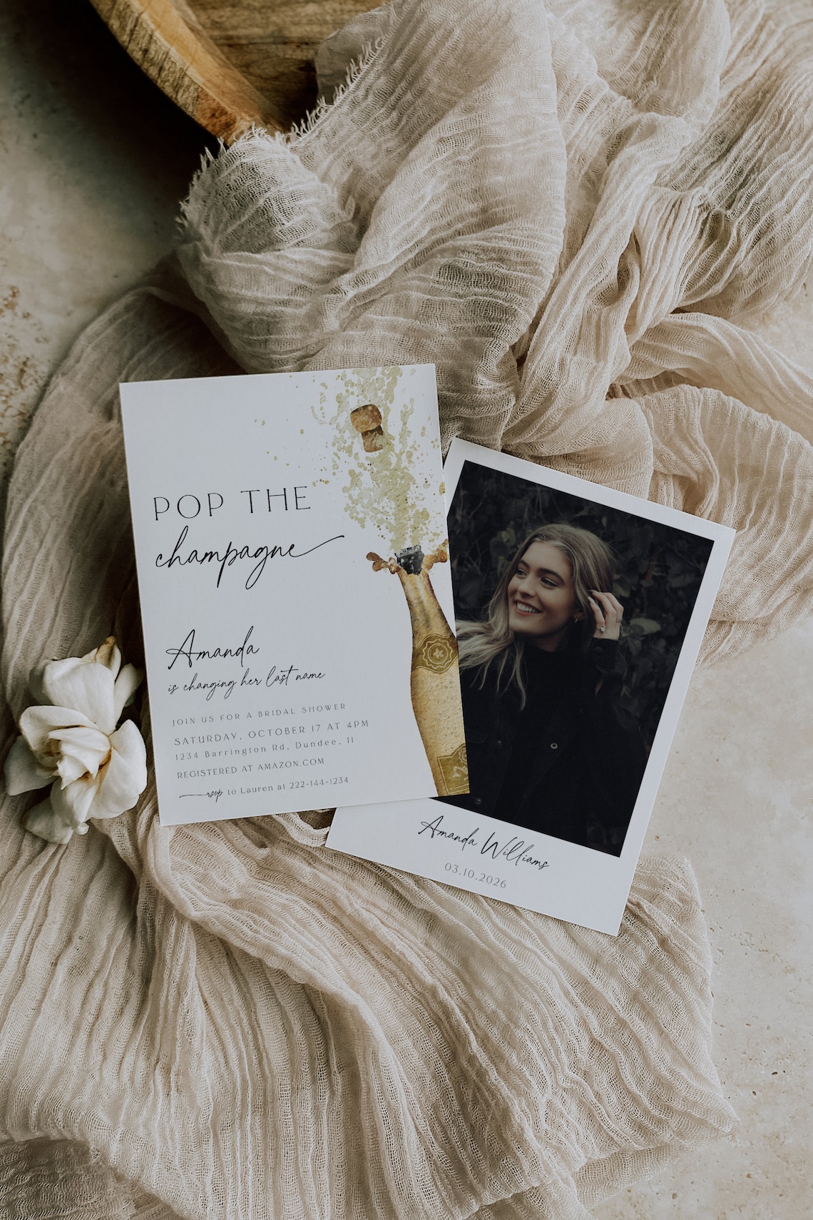 Pop the Champagne Bridal Shower Invitation She's Changing image 2