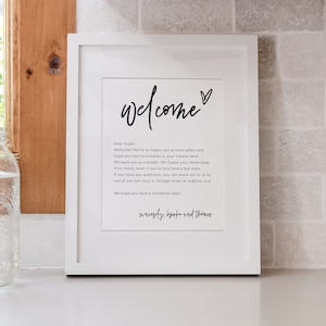 Modello di lettera di benvenuto, nota di benvenuto Airbnb, benvenuti a casa nostra, nota di benvenuto per matrimonio, benvenuto Airbnb, lettera di benvenuto, modificabile, 41