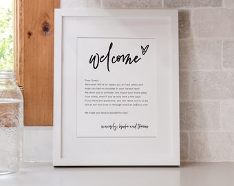 Welcome Note Template, Airbnb Welcome Note, Welcome to our Home, Welcome Note for Wedding, Welcome Airbnb, Welcome Letter, Editable, 41