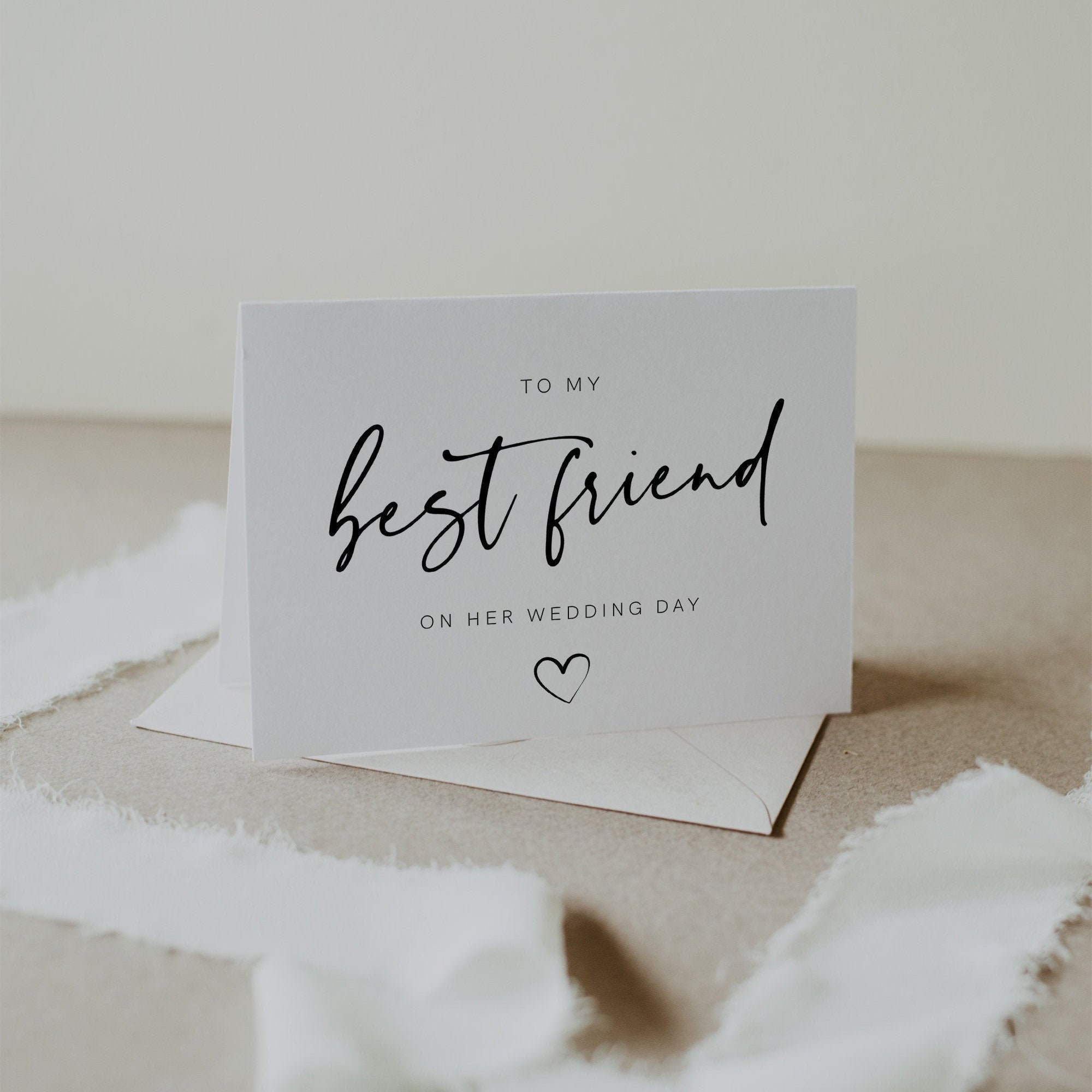 MAGJUCHE Hochzeitskarte – „To My Best Friend On Her“, Mit Goldfolie | 8,9 X 12,4 Cm, Hochwertiges Papier, Blanko Innen